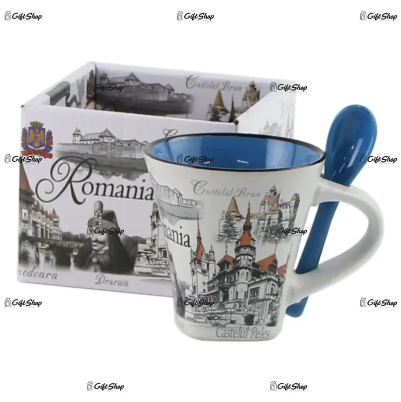 Cana cu lingurita 7 cm castele, romania